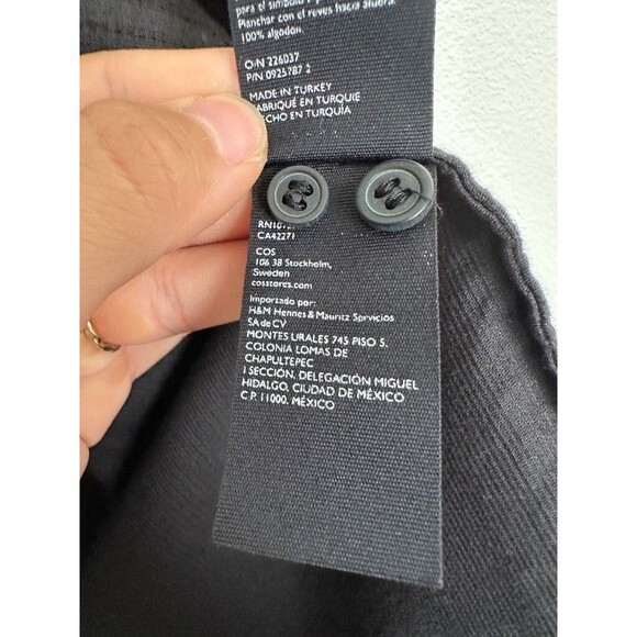 COS Corduroy Relaxed Button Front Tunic Long Sleeve Black Oversized Women's 12 - Picture 8 of 11